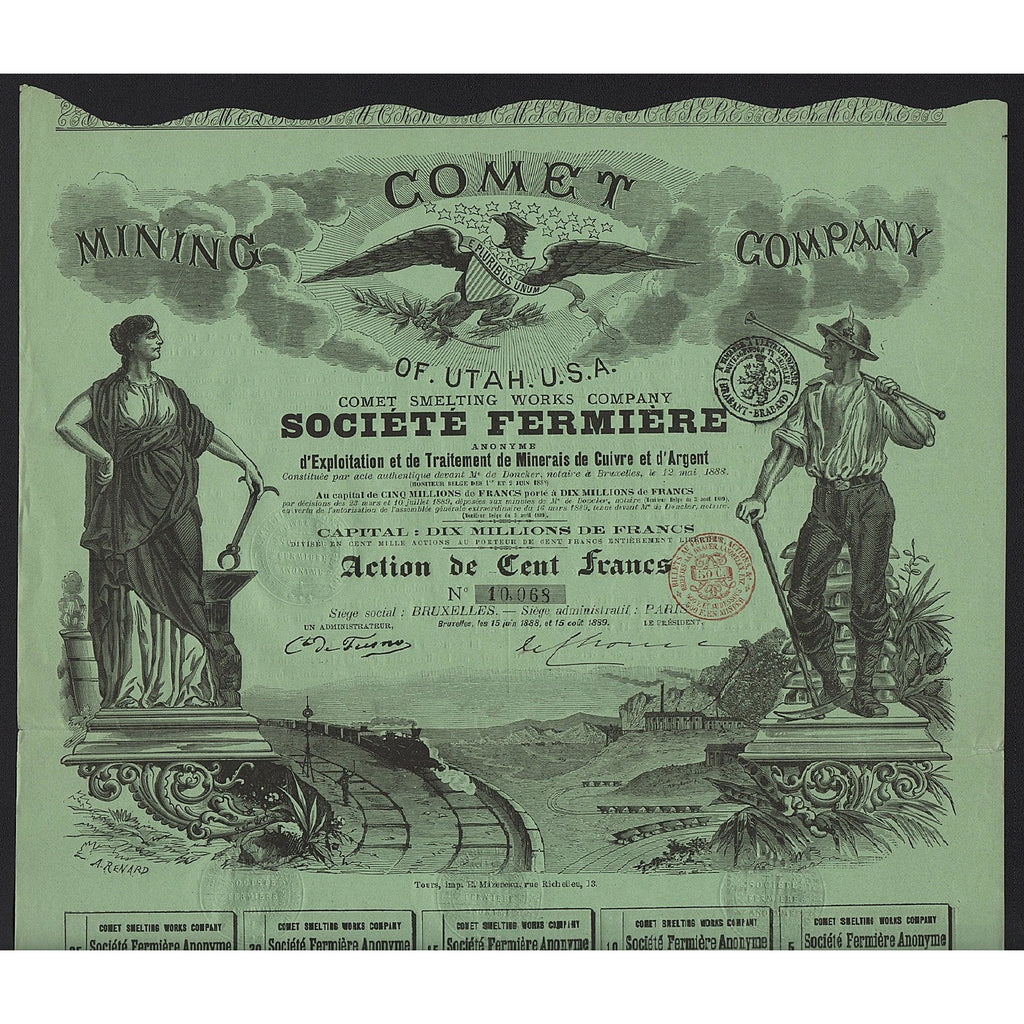Comet Mining Company of Utah U.S.A. 1888 Frisco