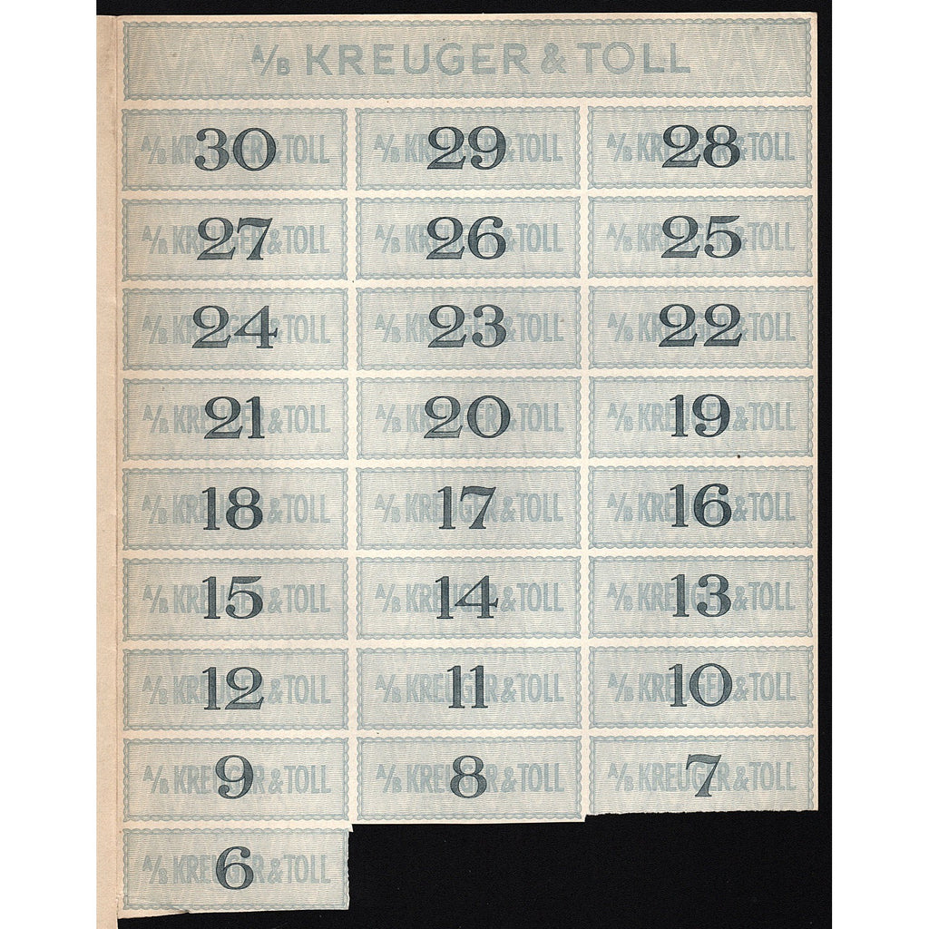 Aktiebolaget Kreuger & Toll Participating Debenture - 40 Kr