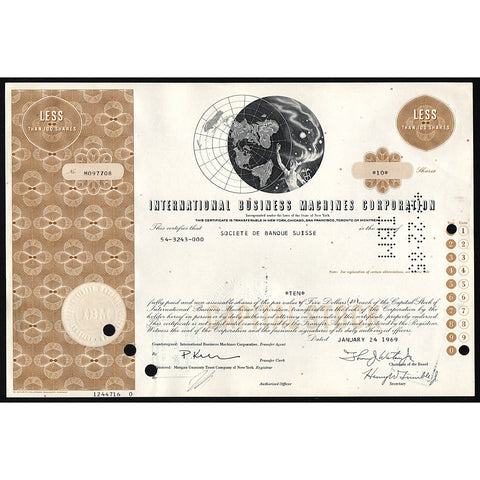 IBM - International Business Machines Corporation Stock Certificate
