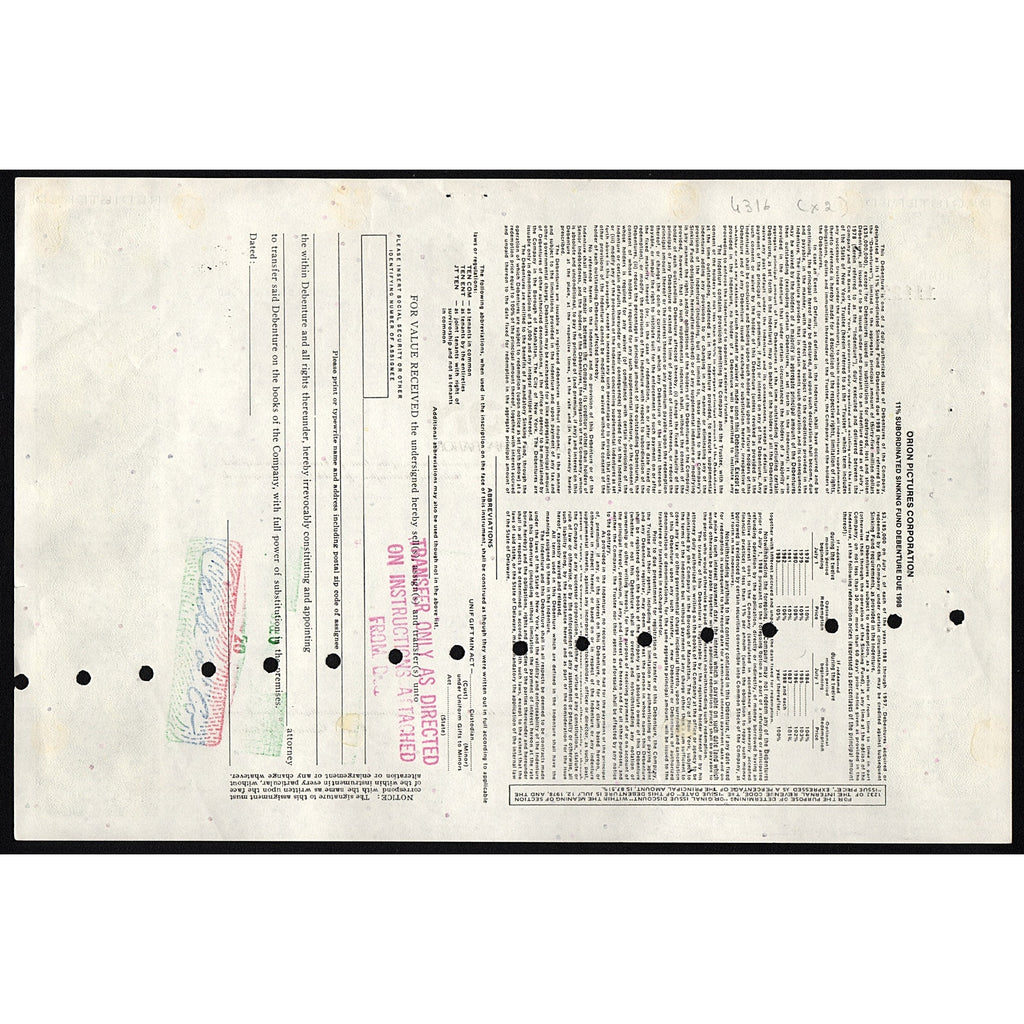 Orion Pictures Corporation (Movie Studio)