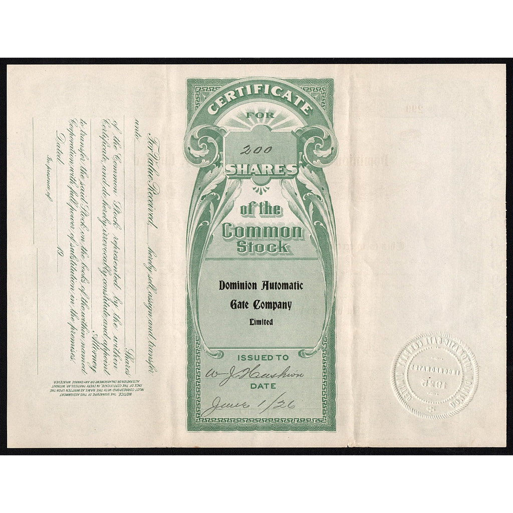 Dominion Automatic Gate Company, Limited