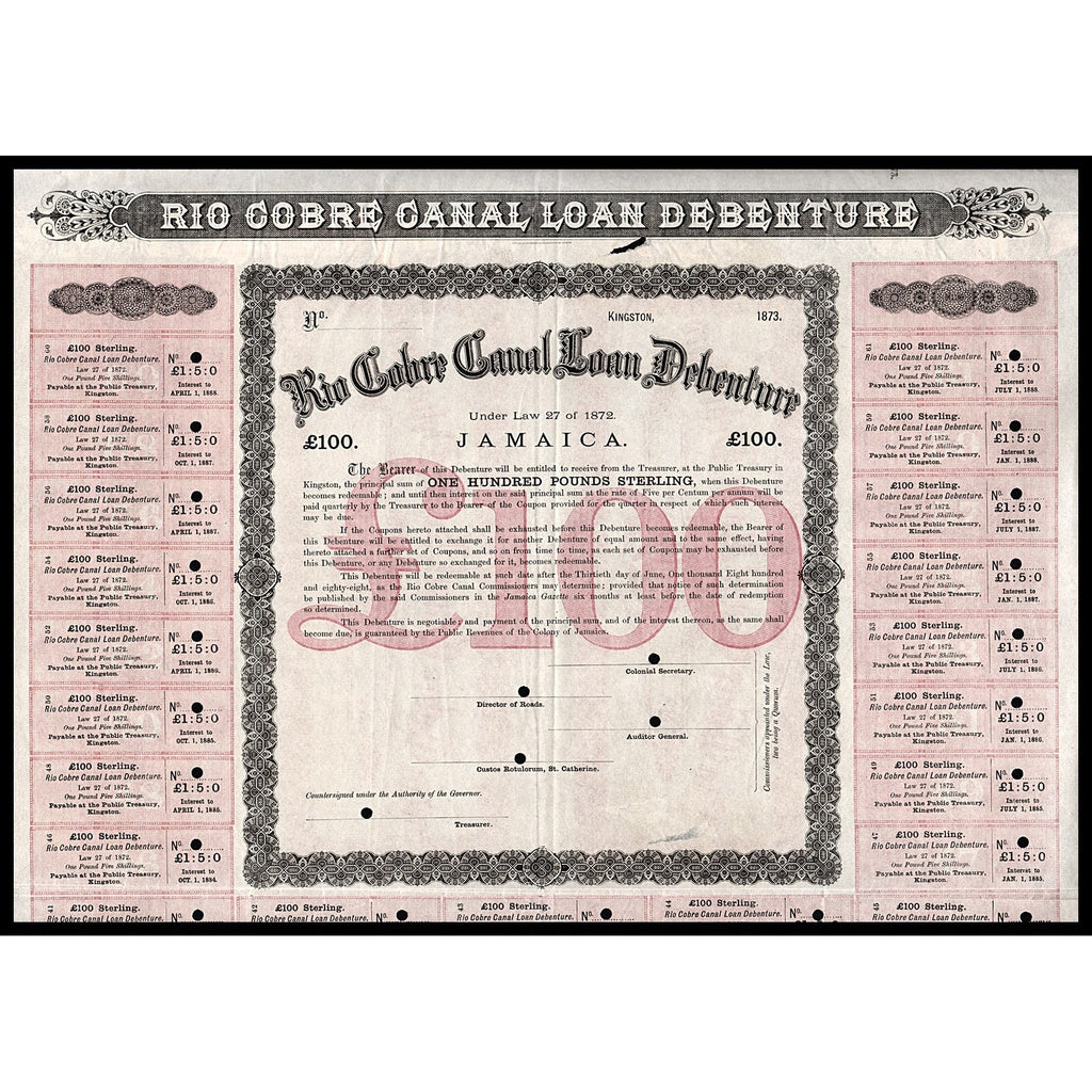 Rio Cobre Canal Loan Debenture (Kingston, Jamaica)