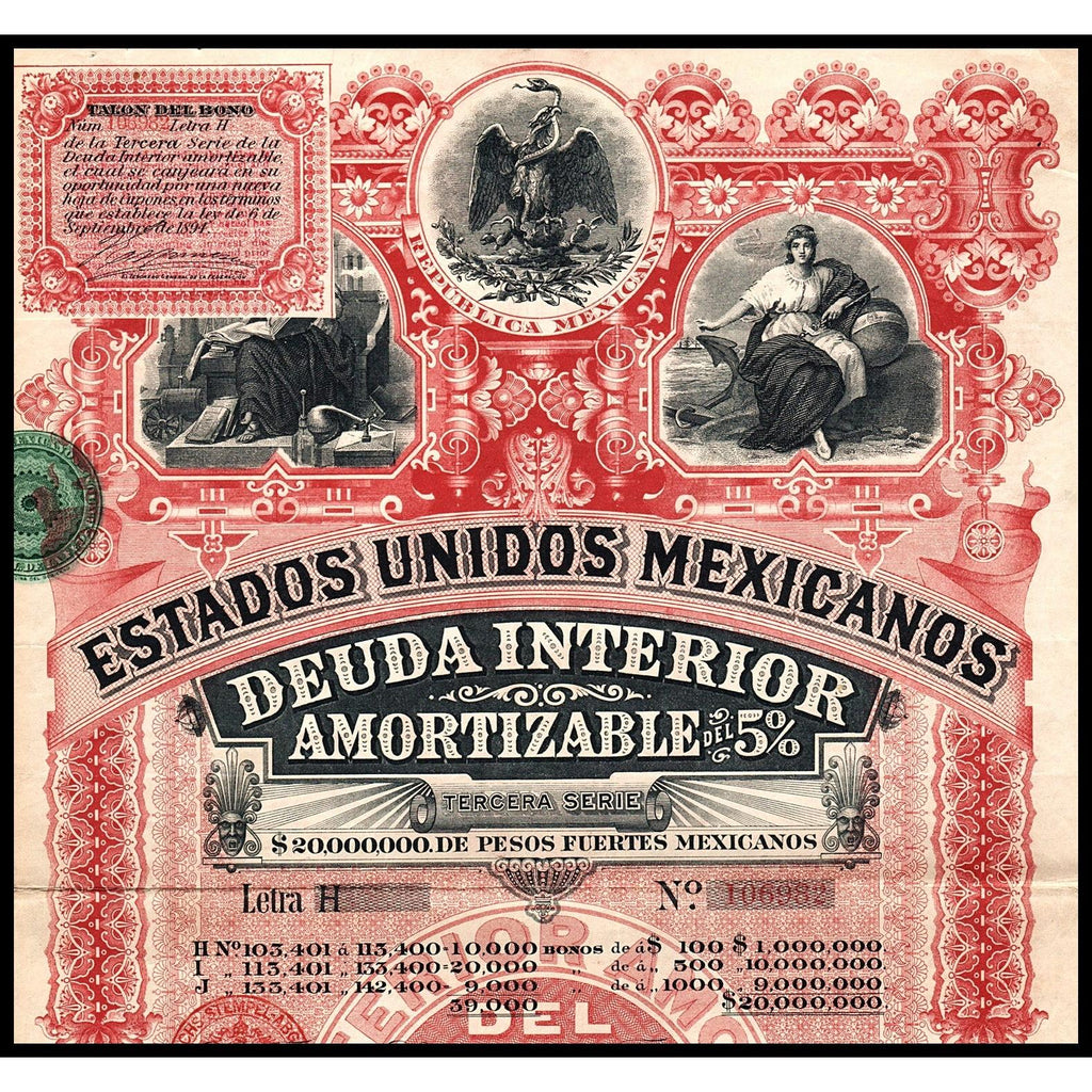 Estados Unidos Mexicanos, Deuda Interior Amortizable del 5% Tercera Serie Bond Certificate