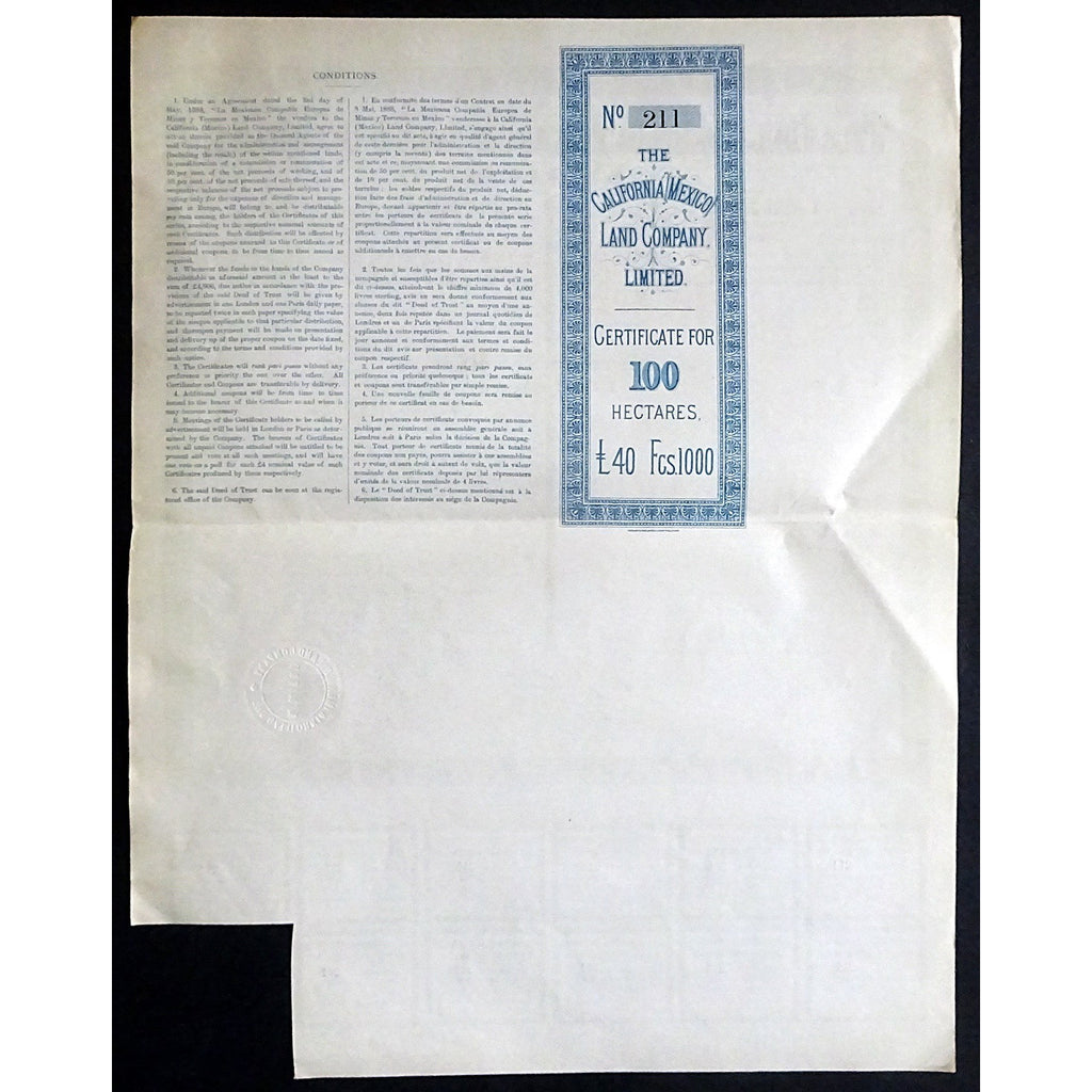 The California (Mexico) Land Company, Limited - 100 Hectares