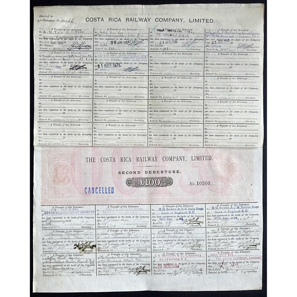 The Costa Rica Railway Company, Limited - Second Debenture