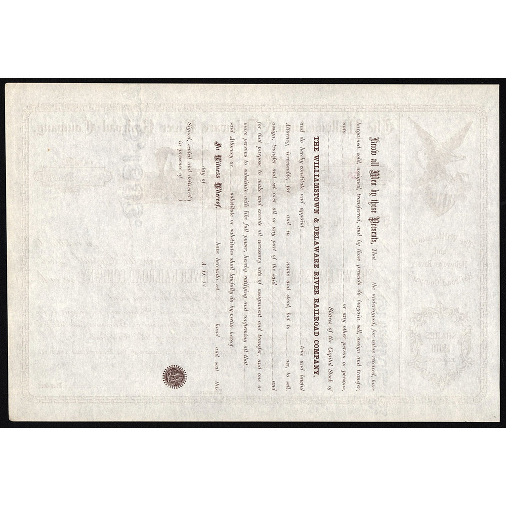 The Williamstown and Delaware River Railroad Company