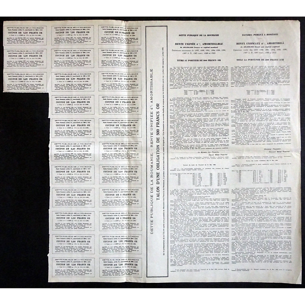 Renta Romana 500 Franci Aur