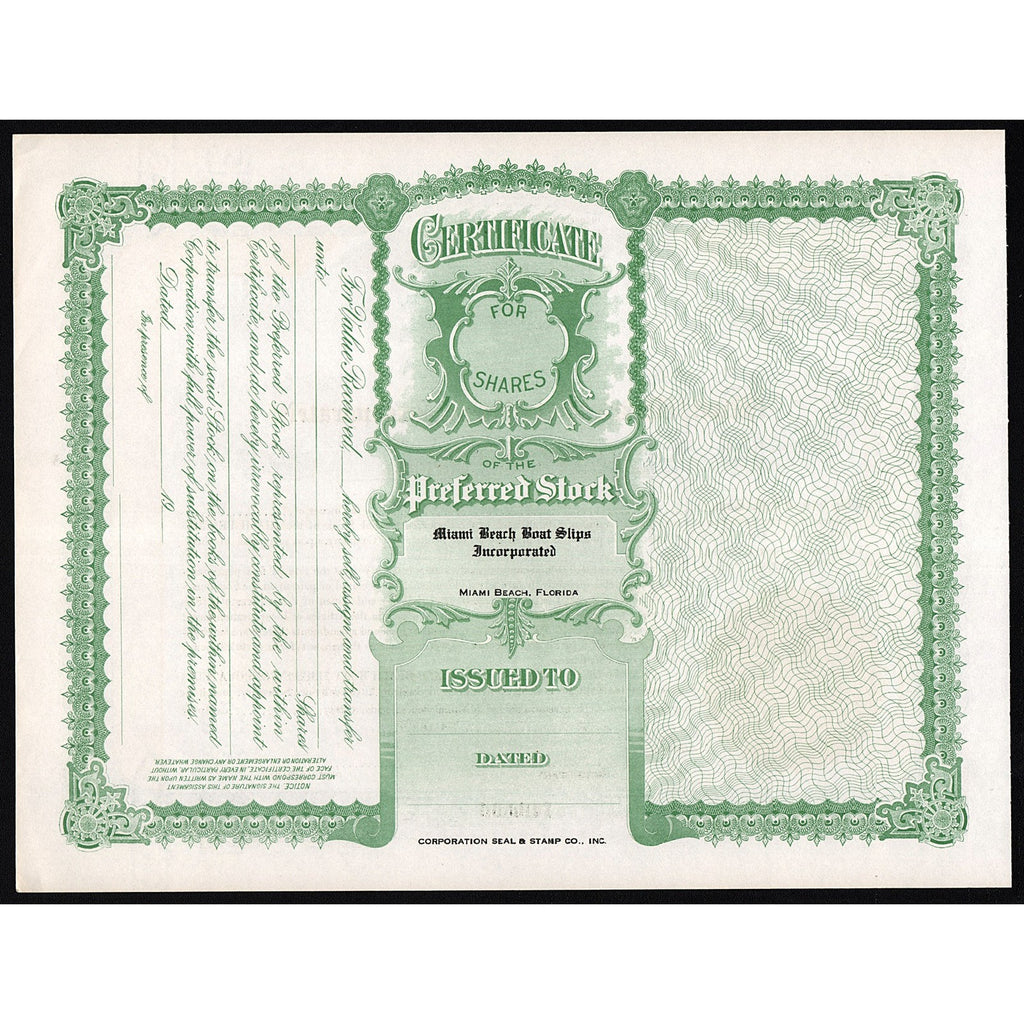 Miami Beach Boat Slips Incorporated