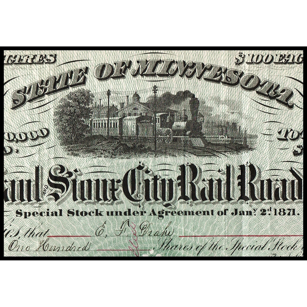 Saint Paul and Sioux City Rail Road Company Stock Certificate