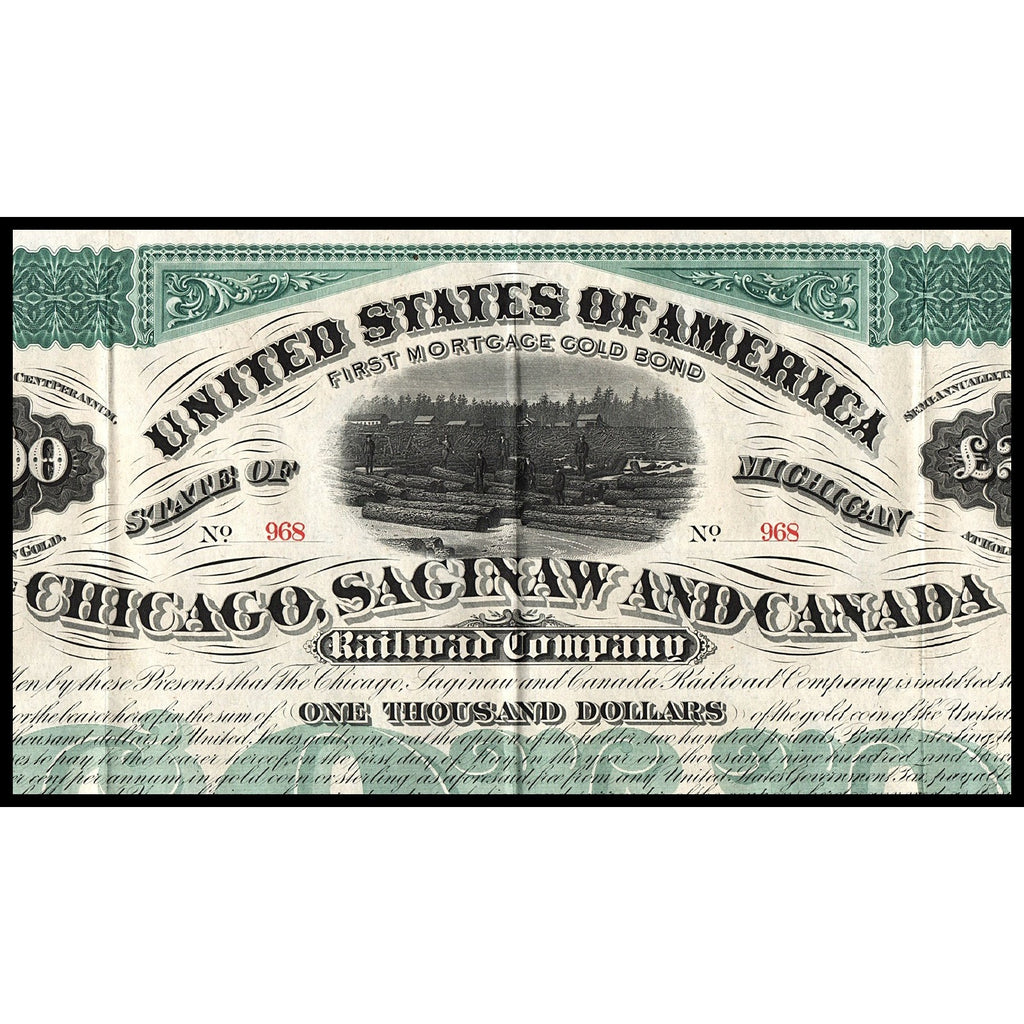 Chicago, Saginaw and Canada Railroad Company Gold Bond