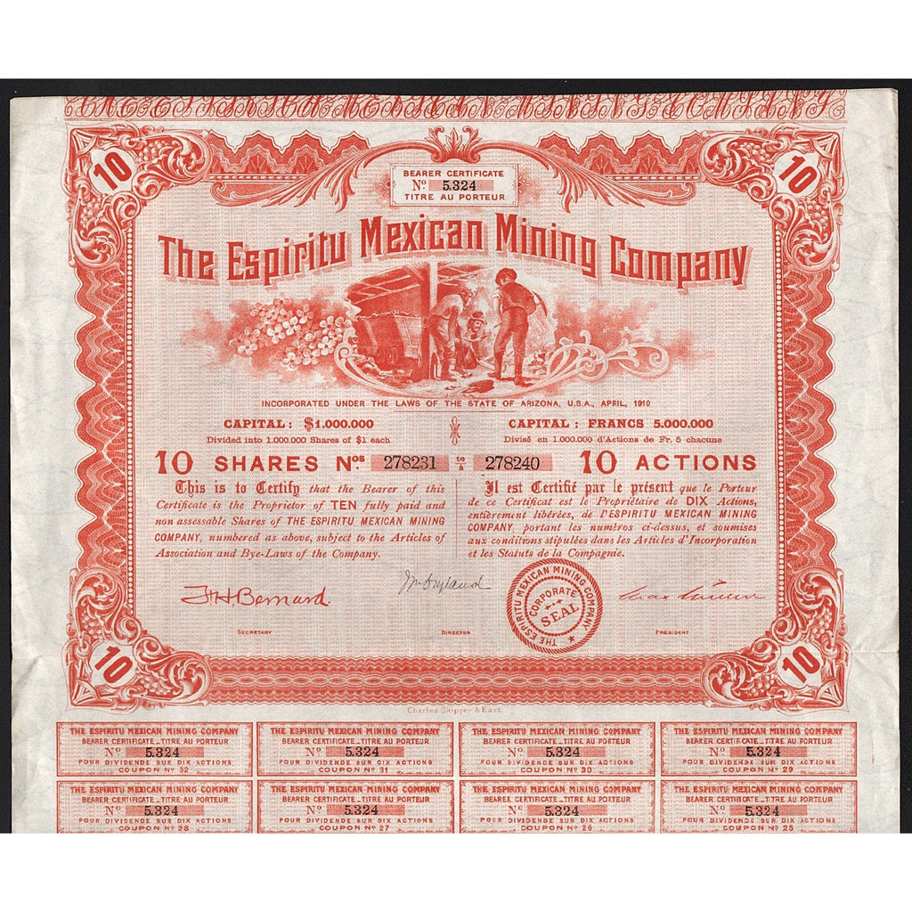 The Espiritu Mexican Mining Company Mexico 1910