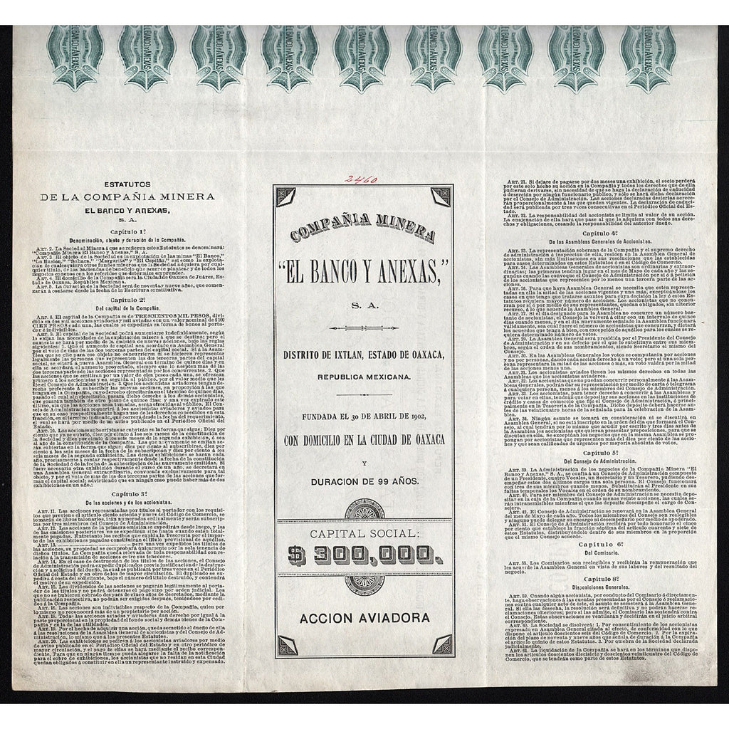 Compania Minera "El Banco y Anexas", Sociedad Anonima