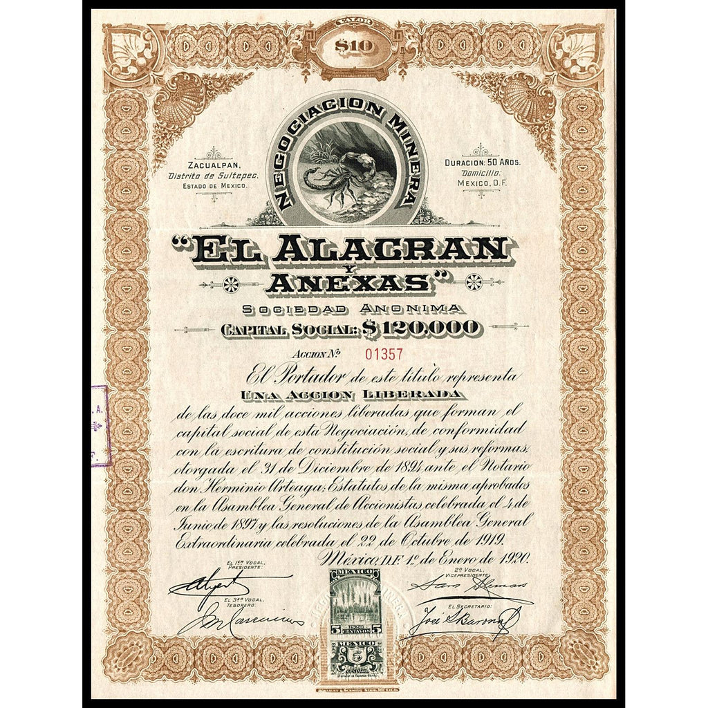 "El Alacran Y Anexas" Sociedad Anonima