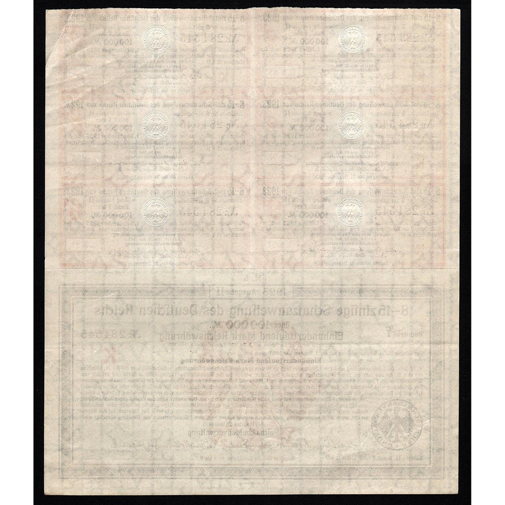 Schatzanweisung des Deutschen Reichs - 100,000 Mark Treasury Bond