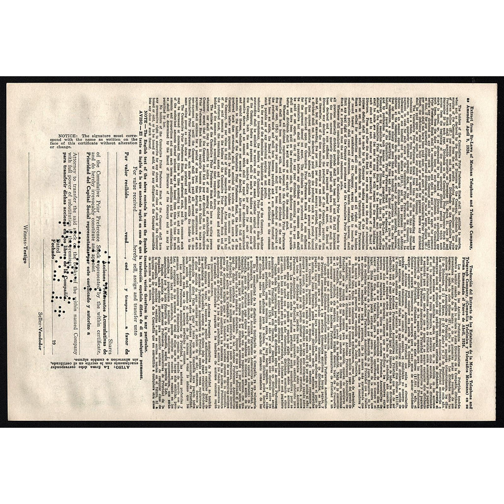 Mexican Telephone and Telegraph Company – Compania Telefonica y Telegrafica Mexicana