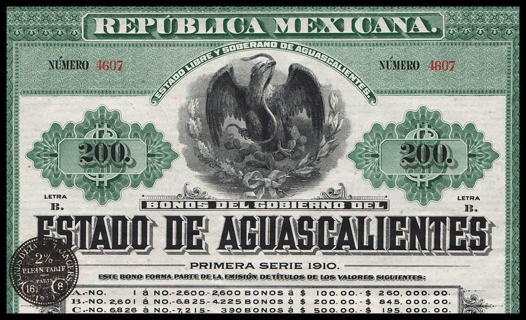 Republica Mexicana, Bonos del Gobierno del Estado de Aguascalientes