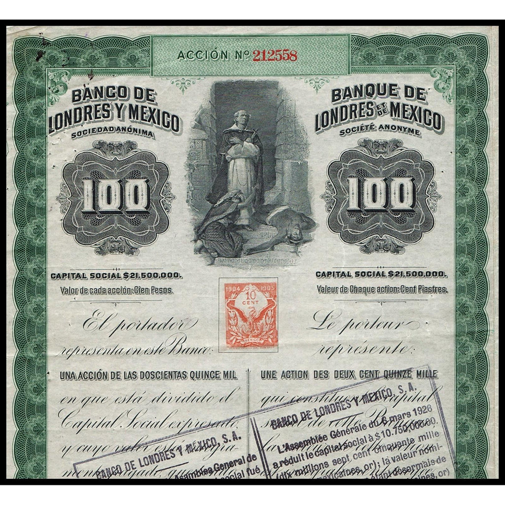 Banco de Londres y Mexico Sociedad Anonima 1905 Mexico