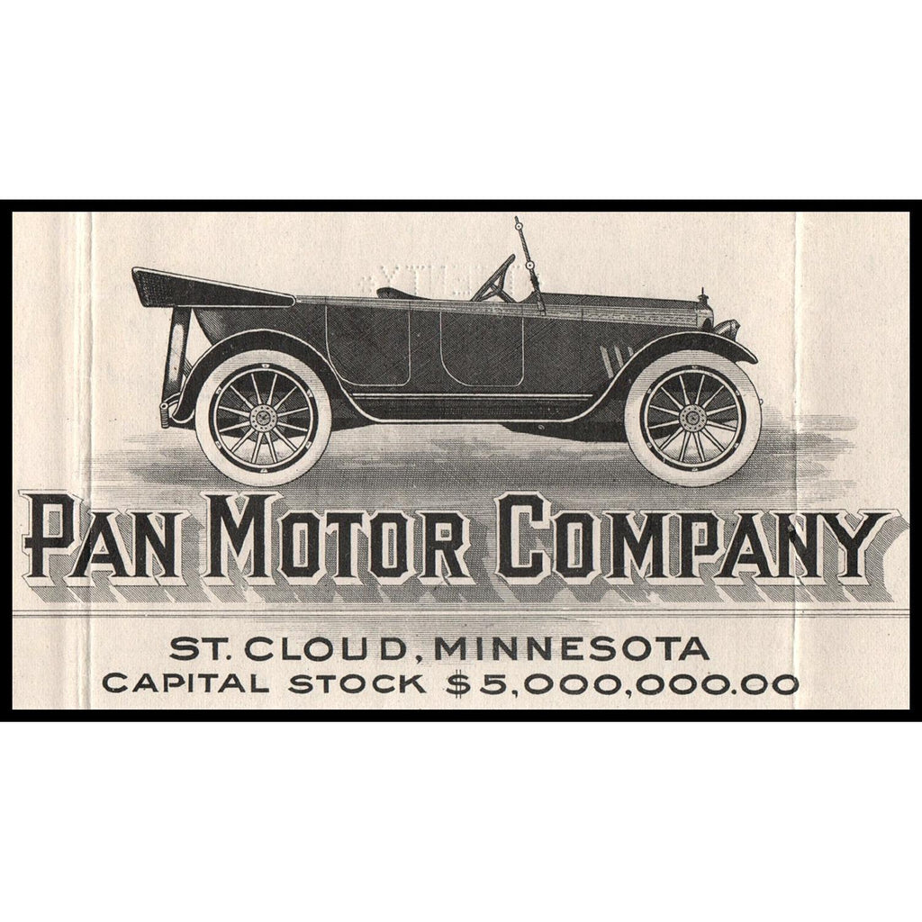 Pan Motor Company Stock Certificate