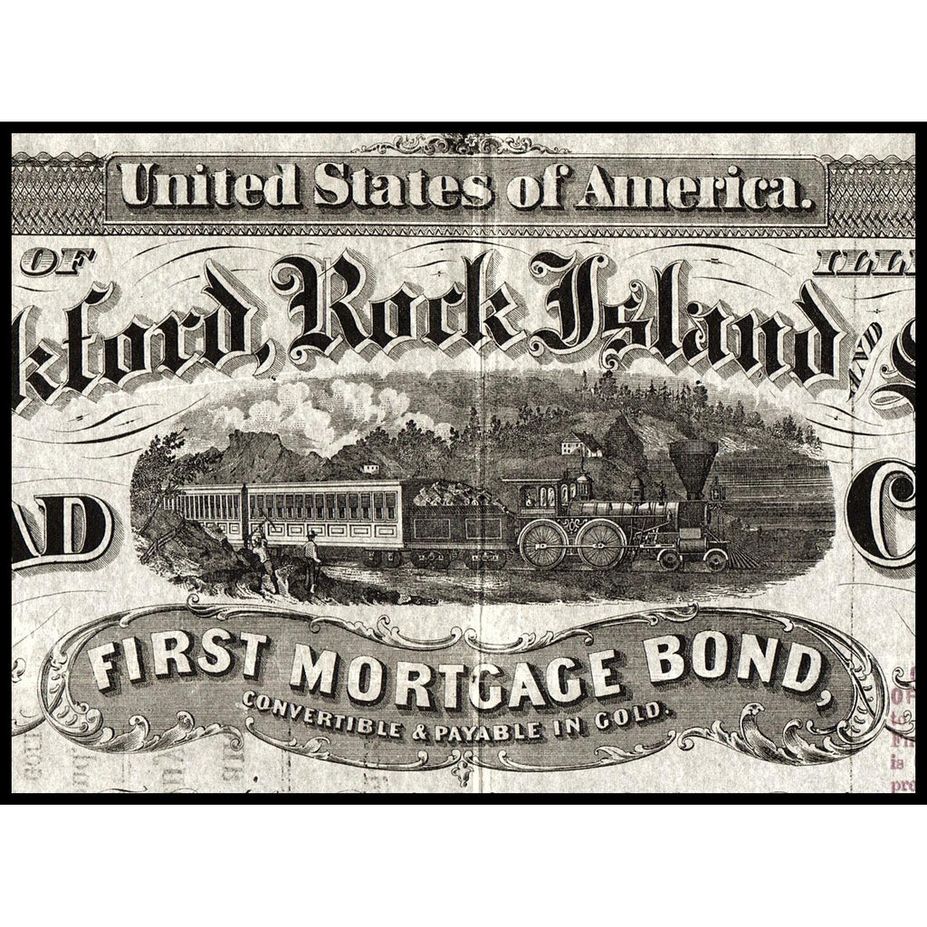 The Rockford, Rock Island and St. Louis Railroad Company 1868 Gold Bond