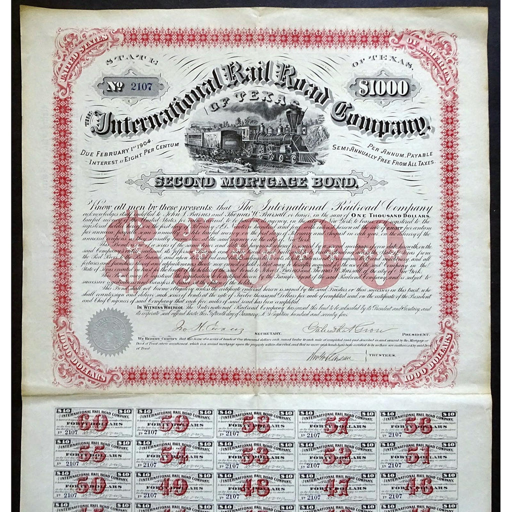 The International Rail Road Company of Texas 1874