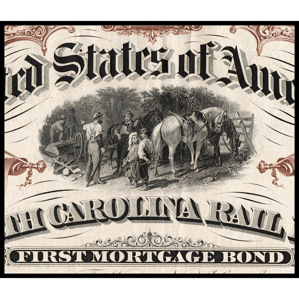 Western North Carolina Rail Road Company 1870 Bond Certificate