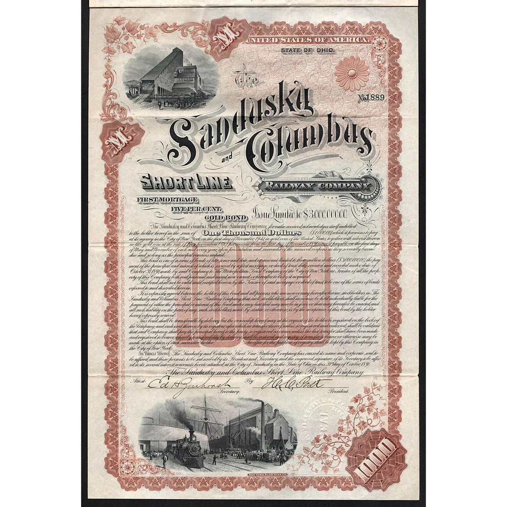 The Sandusky and Columbus Short Line Railway Company 1891 Ohio