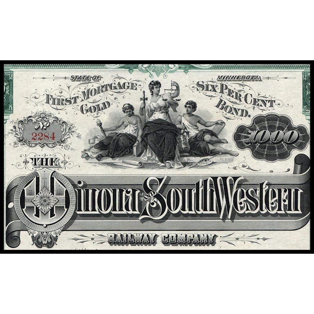 Winona and Southwestern Railway 1888 Minnesota