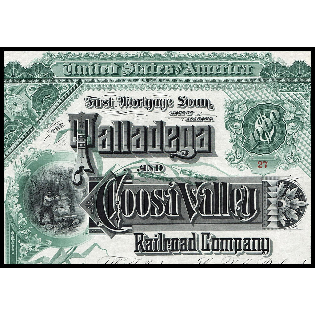 The Talladega and Coosa Valley Railroad Company 1889 Alabama