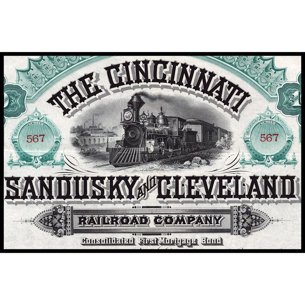 The Cincinnati, Sandusky and Cleveland Railroad Company 1888 Bond
