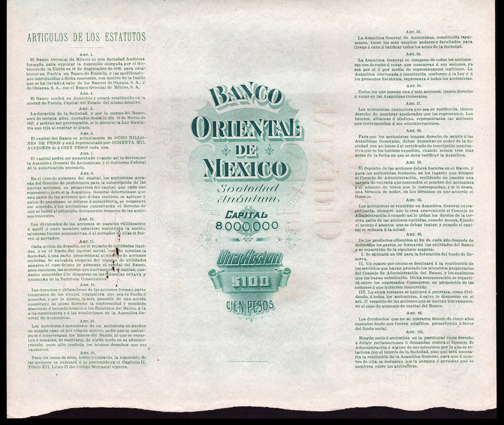 Banco Oriental de Mexico Sociedad Anonima