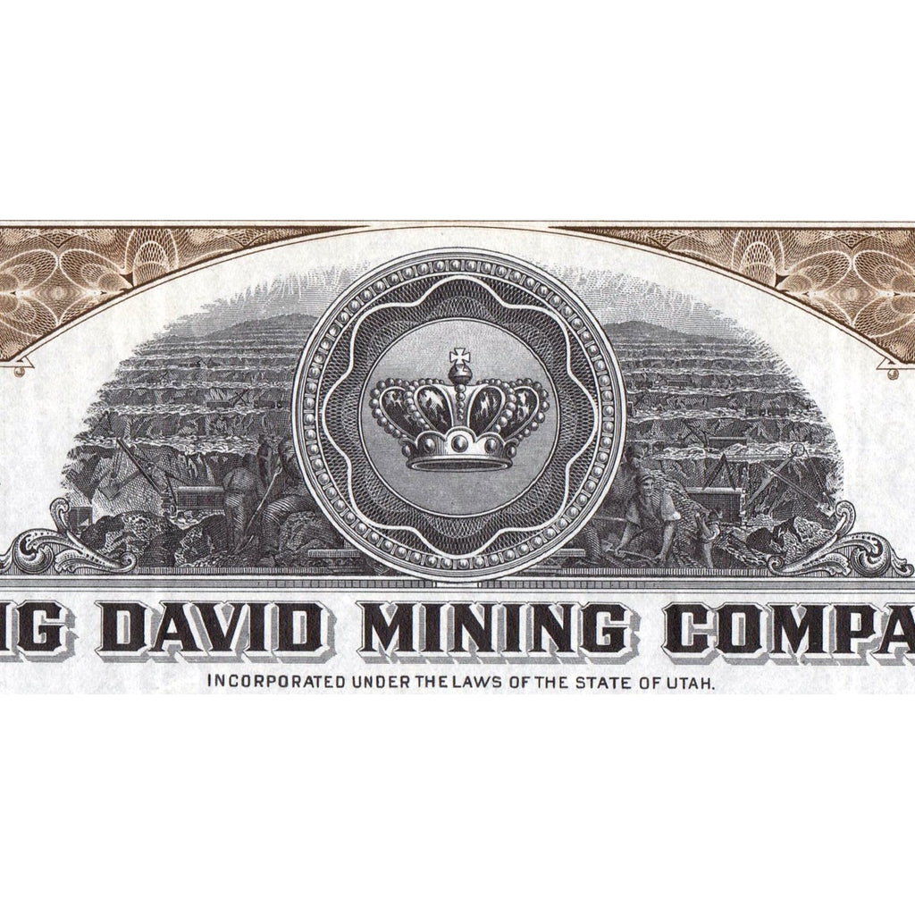 King David Mining Company Utah Stock Certificate
