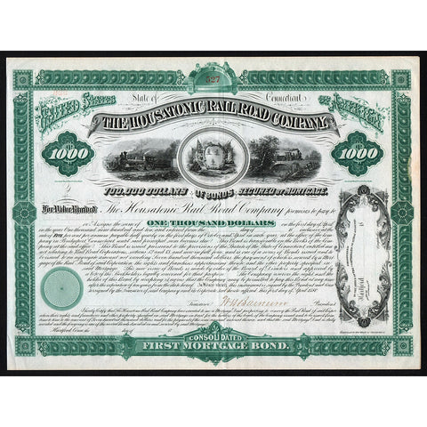 The Housatonic Rail Road Company Connecticut Bond Certificate