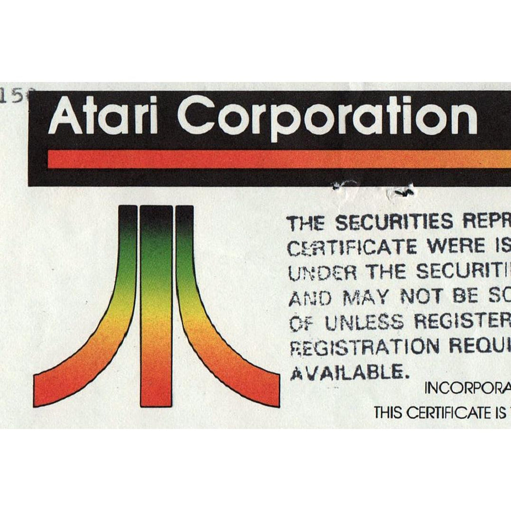 Atari Corporation Stock Certificate