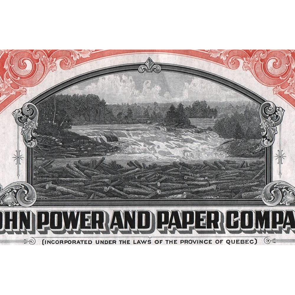 Lake St. John Power and Paper Company Limited Quebec Canada Stock Certificate