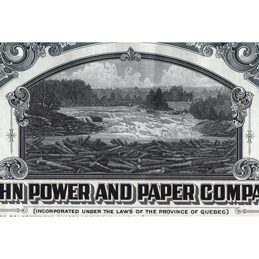 Lake St. John Power and Paper Company Limited Quebec Canada Stock Certificate