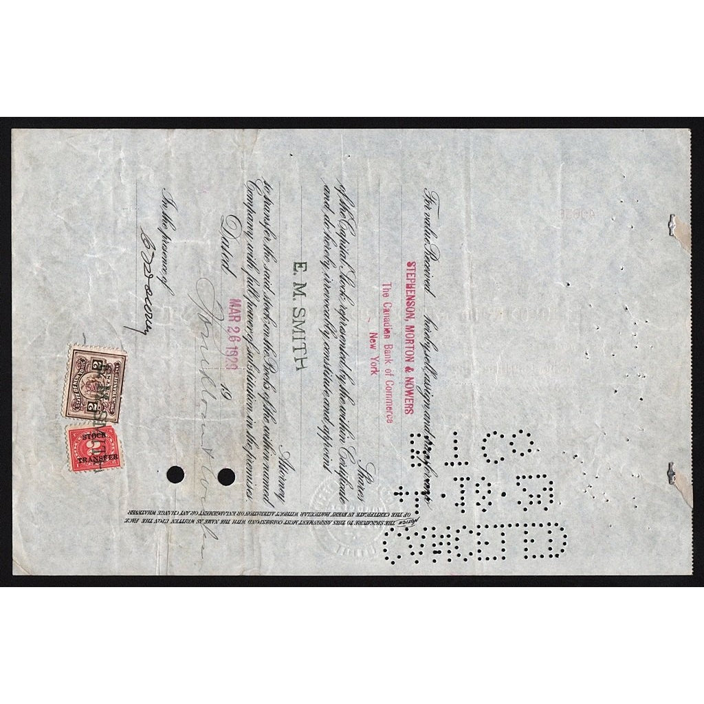 Ford Motor Company of Canada, Limited 1929 Stock Certificate