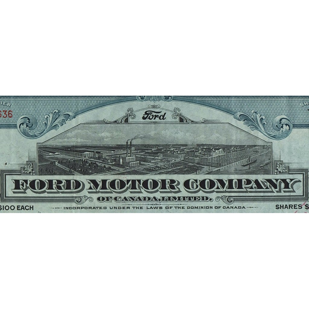 Ford Motor Company of Canada, Limited 1929 Stock Certificate