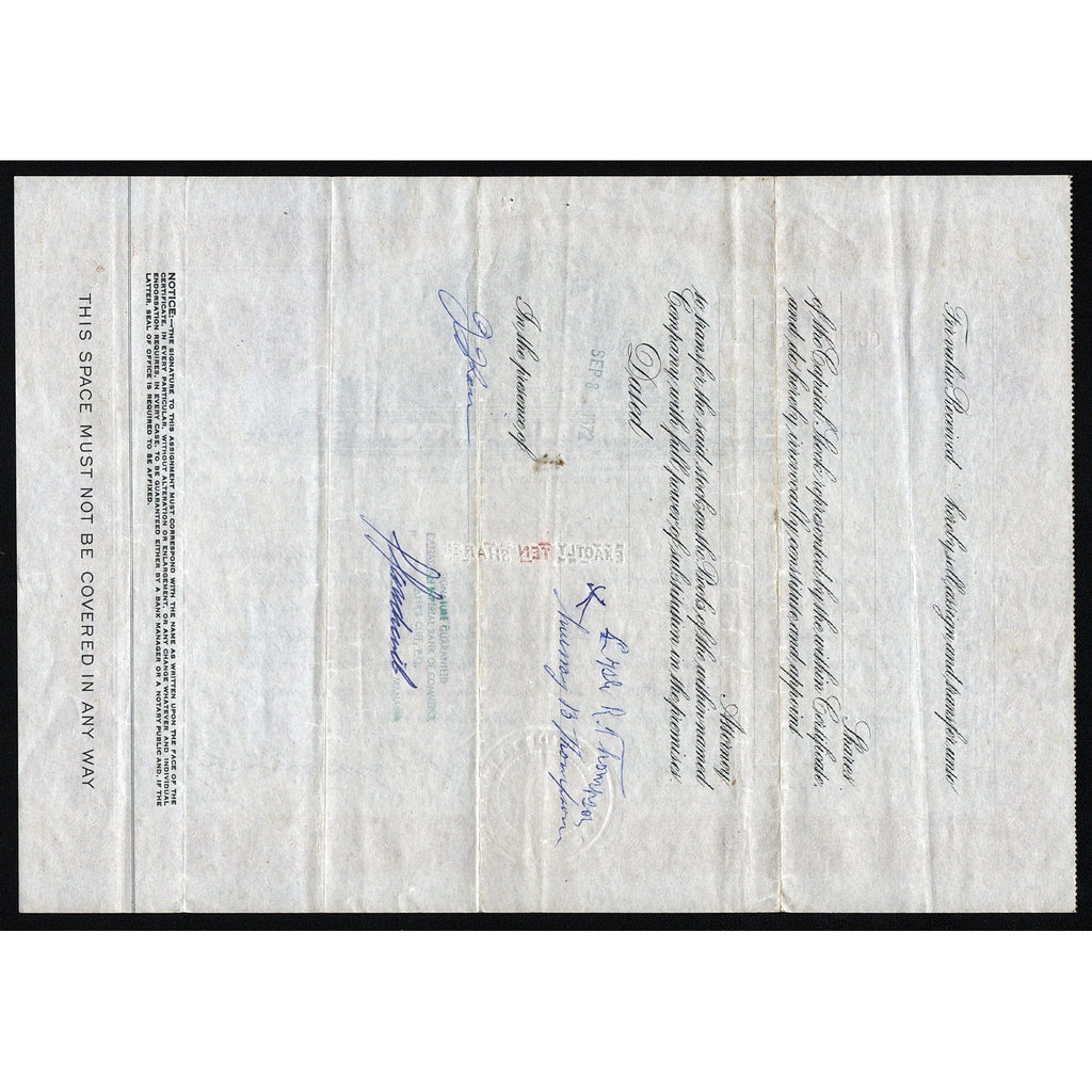 Dominion Motors Limited 1931 Ontario Canada Stock Certificate