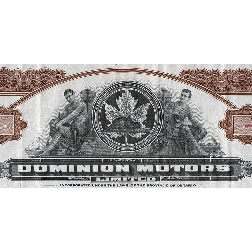Dominion Motors Limited 1931 Ontario Canada Stock Certificate