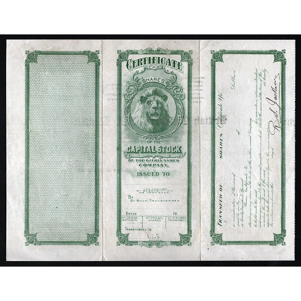 British Canadian Oils, Limited 1914 Alberta Canada Stock Certificate