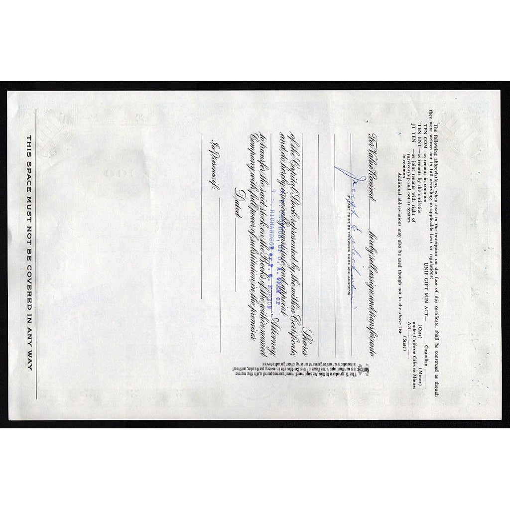 British-American Construction & Materials Manitoba Canada Stock Certificate