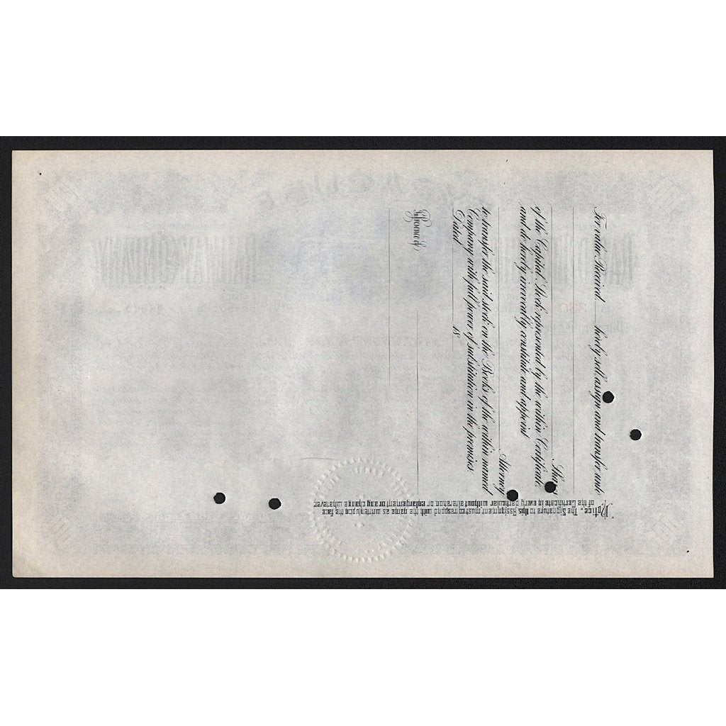 Syracuse Rapid Transit Railway Company New York Stock Certificate