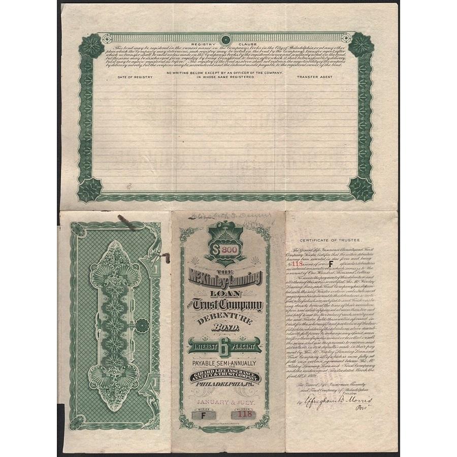 The McKinley-Lanning Loan and Trust Company of Philadelphia, P.A. Stock Certificate
