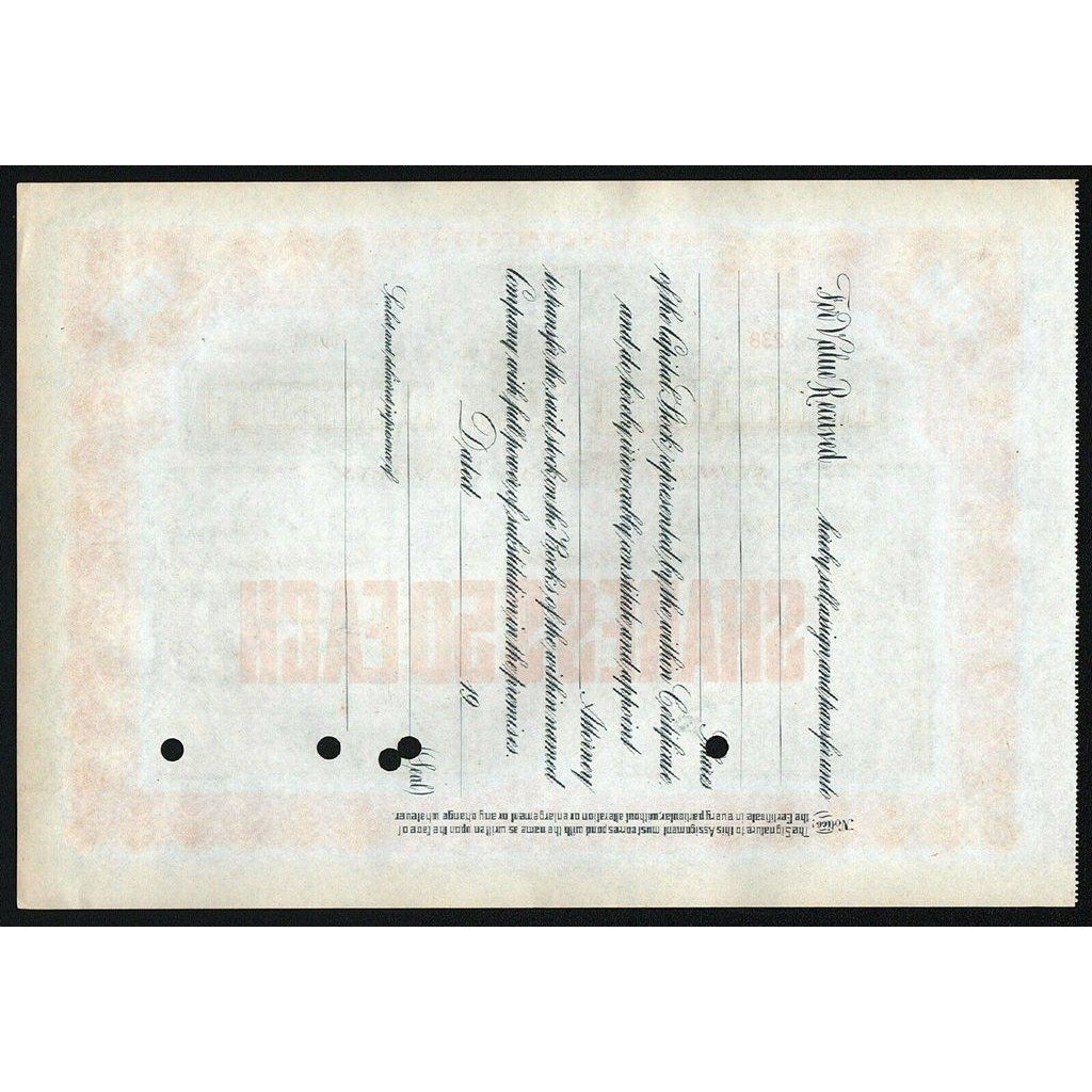 Frankford, Tacony & Holmesburg Street Railway Company Stock Certificate