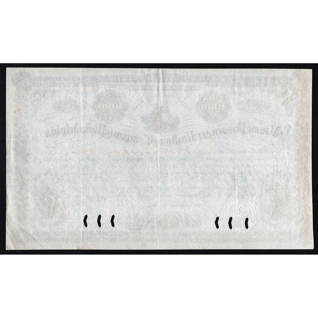 The Union Passenger Railway Company of Philadelphia 1877 Stock Bond Certificate