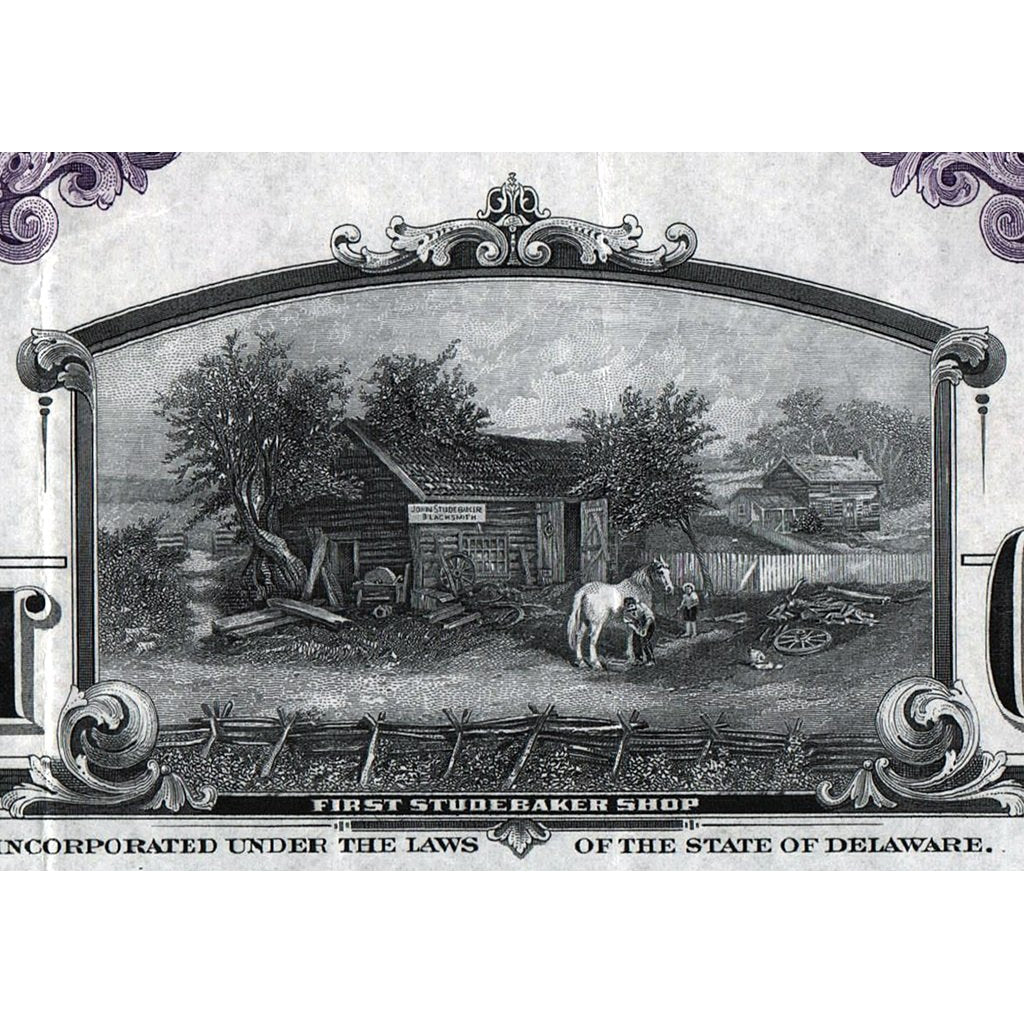 Studebaker Corporation 1945 Stock Certificate Automobiles