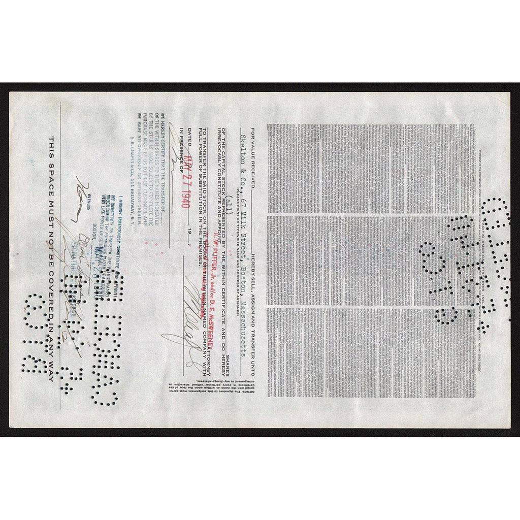 Pacific American Fisheries, Inc. Alaska Salmon Fishing Stock Certificate