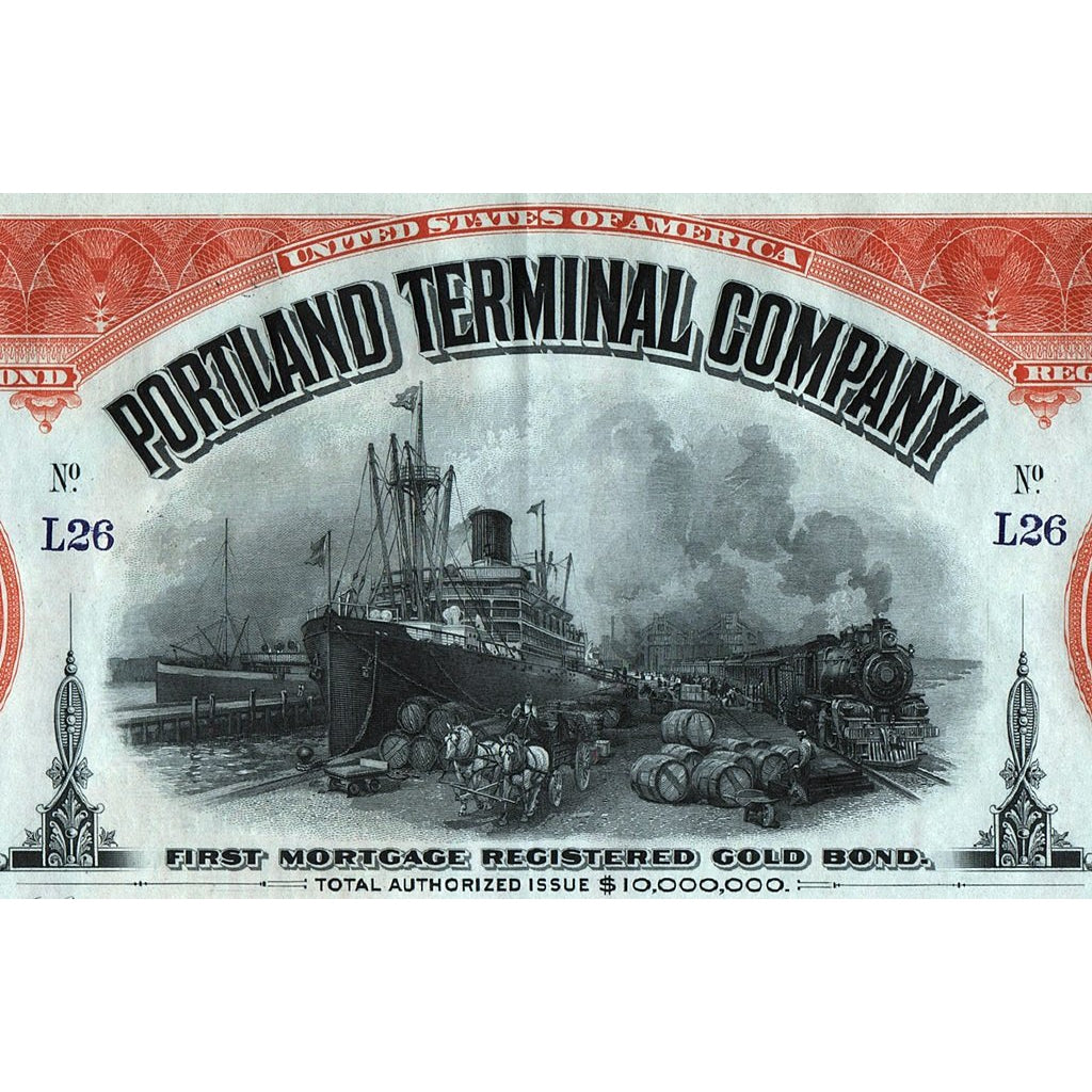 Portland Terminal Company Gold Bond Stock Certificate
