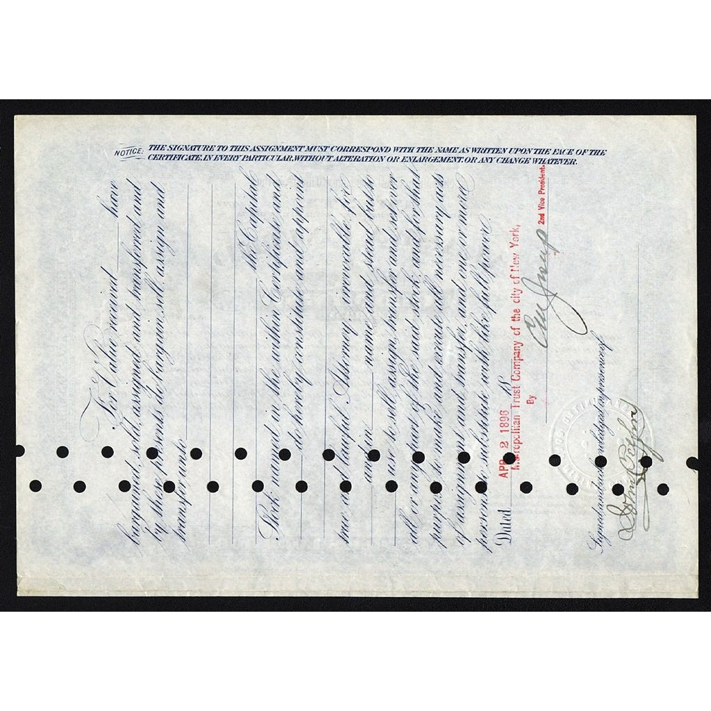 Alaska United Gold Mining Company 1895 Stock Certificate