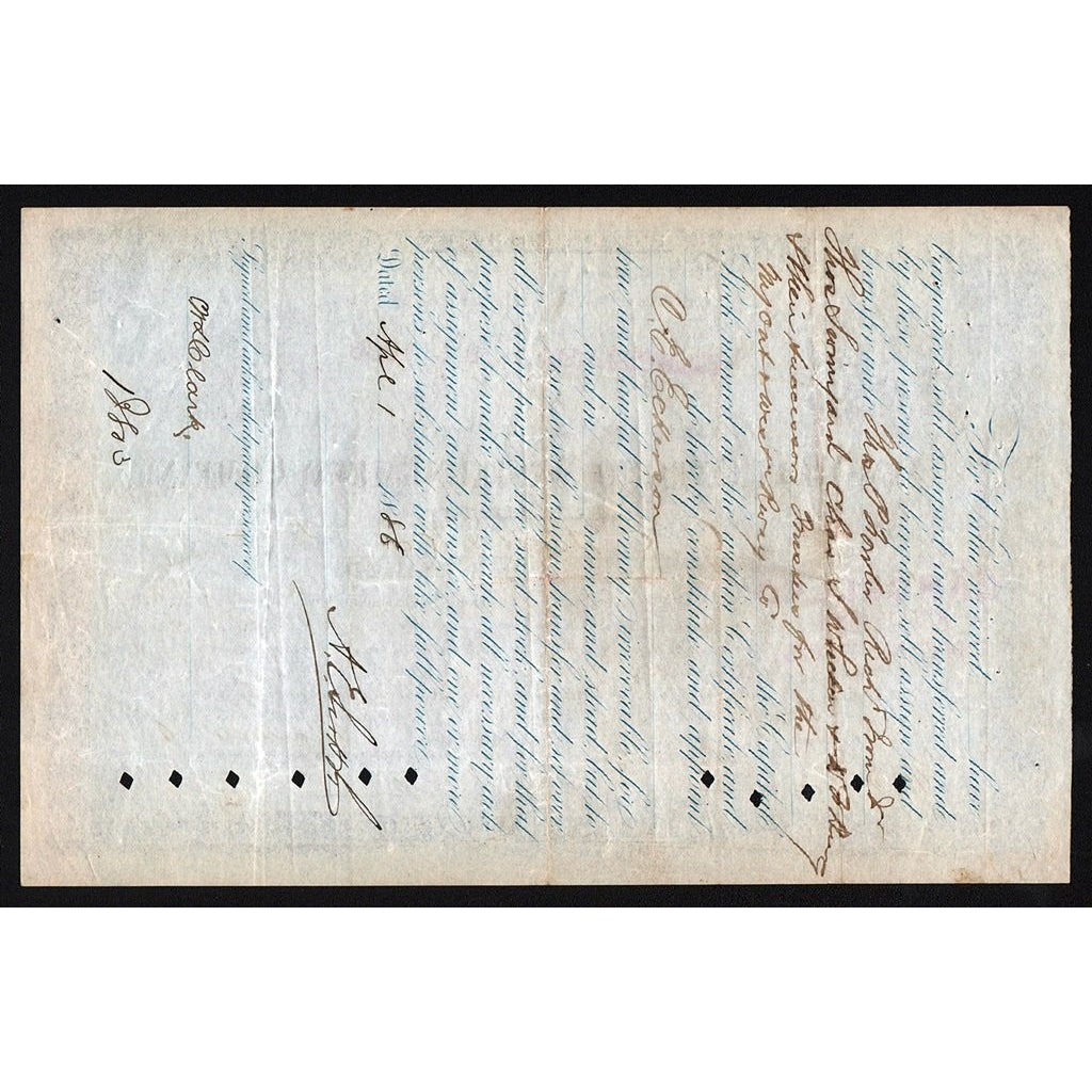 New York, Ontario and Western Railway Company 1886 Stock Certificate